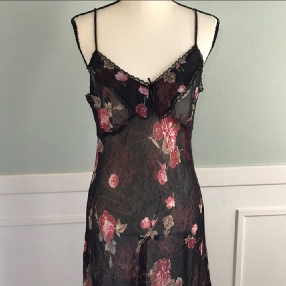 Bisou Bisou Sheer Floral Lace Slip Dress | Y2K Fairycore